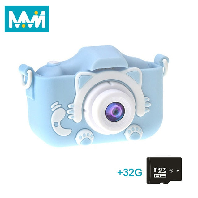 X5S Children's Camera Cute Toy Cat Mini Digital Camera IPS Screen Education Toys For Kids Camera for Children Birthday Gift